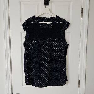 Black Polka Dot Women's Top